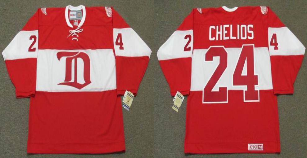 2019 Men Detroit Red Wings #24 Chelios Red CCM NHL jerseys